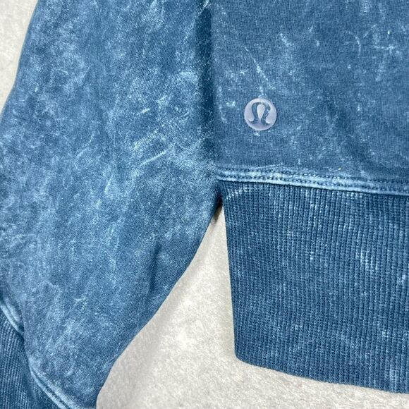 Lululemon Sweatshirt Womens 6 Blue Ready To Roll Crew Dye In Acid Rubber Dye - Picture 6 of 10